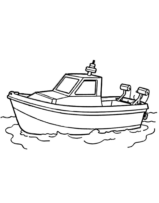 Motorboat coloring page